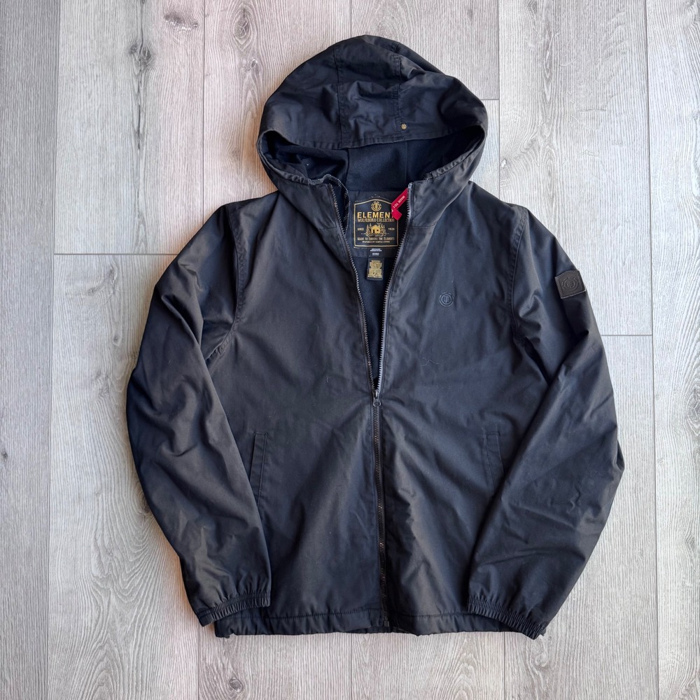 Element Wolfeboro Collection Mens Black Hooded Full Zip Jacket Size Medium